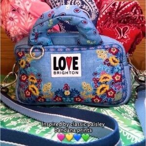 Brighton Blue Paisley Crossbody Bag.